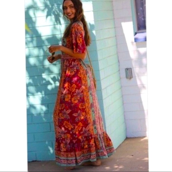 NEW stunning embellished boho maxi floral dress - Picture 2 of 4
